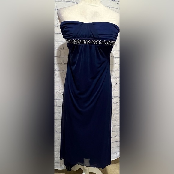 Trixxi fancy blue sleeveless Dress gown size small - Picture 1 of 5